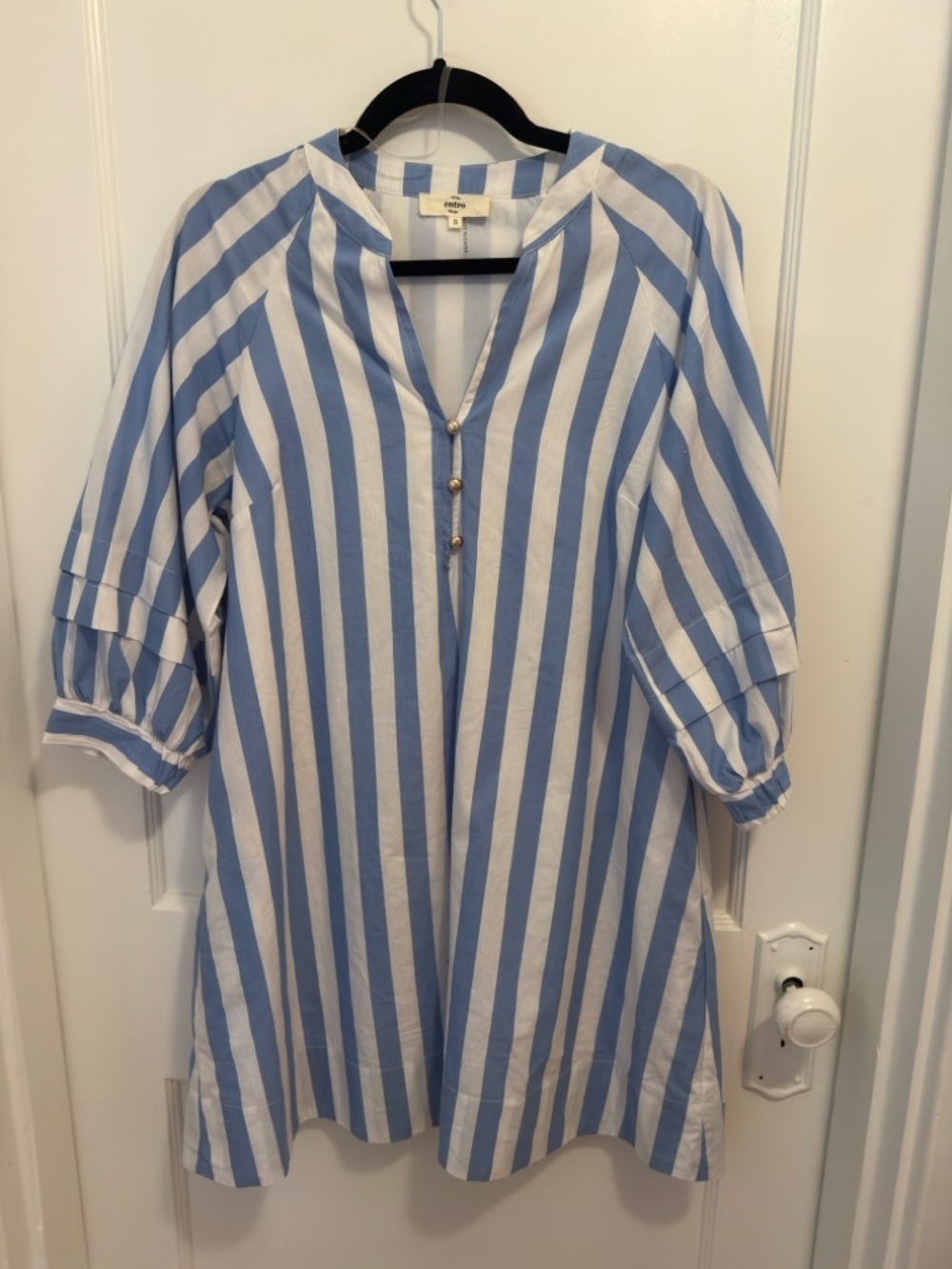 entro Light Blue and White Striped Dress